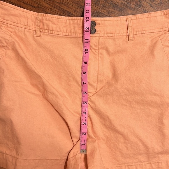 Womens Plus Size 17 Coral Peach Shorts Stretch Two Button Flat Front Pockets - Picture 8 of 10